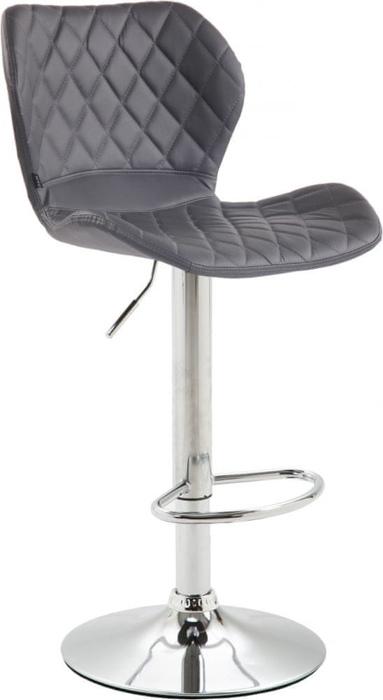 BHM Germany Barová stolička Cork, syntetická koža, chróm / šedá